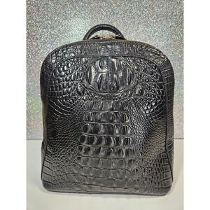 BRAHMIN Melbourne Collection Dartmouth Crocodile-Embossed Backpack Dust Bag